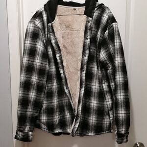 Plaid Black and White Men's lined‎ Jacket